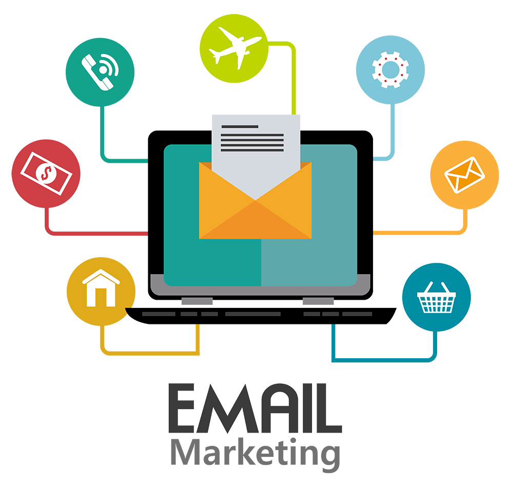 Graphic representation of email marketing in digital marketing